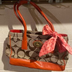 Coach purse with handkerchief bow